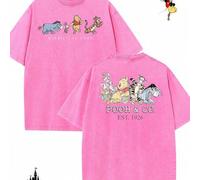 Dieses Herren-T-Shirt mit dem Aufdruck "Familienurlaub 2026" ist aus reiner Baumwolle gefertigt, mit einem Winnie-Puuh-Motiv, Rundhalsausschnitt und i