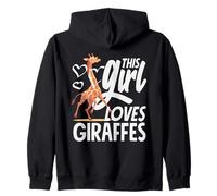 Dieses Mädchen liebt Giraffen, niedliches Herz, Tierliebhaberin Kapuzenjacke