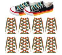 DIFLAX 2 Stück Bunte Schnürsenkel Bunt Shoe Laces Regenbogen Lgbtq Accessoires Pride Rainbow Schuhbänder Regenbogen SchnüRsenkel Neon Lang Flach Schuhband Breit Dicke Farbige Shoelaces chucks bunt