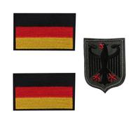 DIFLAX 3 Stück Deutschland Flaggen Patch Gestickt Deutschland Adler Patches Klett Abzeichen mit Klett Deutsch Applikationen Für Taktische Kleidung Rucksack Baseballkappe Uniform Weste Hundegeschirr