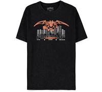 Difuzed Pokemon Charizard Herren Kurzarm T-Shirt Schwarz S 100% Baumwolle Regular/Regular Fit Schwarz S, Schwarz, S