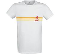 Atari - Striped Logo Herren T-Shirt, weiß, M
