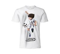 Difuzed T-Shirt Modell Capitan Tsubasa Weiß Kurzarm Unisex Offizielles Lizenzprodukt Erwachsenengrößen für Jungen
