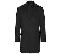 DIGEL Langarm Herrenmantel Deus mit Knopfleiste Muster schwarz Größe 50