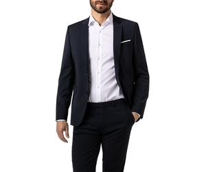 DIGEL Sakko Herren Extra Slim Fit Reverskragen Schurwoll-Stretch blau, 102