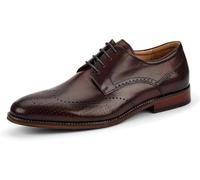 DIGEL Selleng Herren Business Schuhe | Echtleder Derbys mit Brogue-Muster, Elegante Schnürschuhe für Büro, Hochzeit, Festliche Anlässe | Größe 44 EU