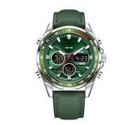 Digitale Armbanduhr für Herren, wasserdicht, Chronograph, analog, Quarzuhr, großes Zifferblatt, Militär, Sportuhr, stilvolle Business-Armbanduhr, elegantes Geschenk für Herren, Gürtel/Armeegrün