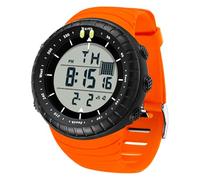 Digitale Herren-Sportuhr, wasserdicht, taktische Armbanduhr mit LED-Hintergrundbeleuchtung/Alarm/Datum, Militäruhr für Herren, orange/weiß