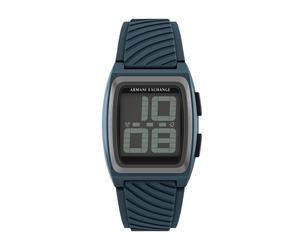 Digitaluhr ARMANI EXCHANGE, blau (blau, schwarz), Armbanduhren, Herren, Digitaluhr, Quarzuhr, Armbanduhr, Damenuhr, Herrenuhr, Silikonarmband, digital (51759637-0) blau, schwarz