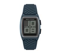 Digitaluhr ARMANI EXCHANGE, blau, schwarz, Armbanduhren, Herren, Digitaluhr, Quarzuhr, Armbanduhr, Damenuhr, Herrenuhr, Silikonarmband, digital (51759637-0) blau, schwarz