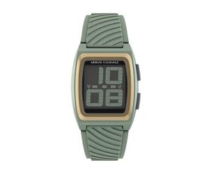 Digitaluhr ARMANI EXCHANGE, grün, goldfarben, Armbanduhren, Herren, Digitaluhr, Quarzuhr, Armbanduhr, Damenuhr, Herrenuhr, Silikonarmband, digital (43056709-0) grün, goldfarben
