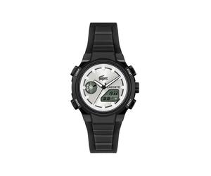 Digitaluhr LACOSTE "LC33", schwarz, silberfarben, Armbanduhren, Damen, Digitaluhr, Quarzuhr, Armbanduhr, Damenuhr, Herrenuhr, Silikonarmband, digital (74161564-0) schwarz, silberfarben