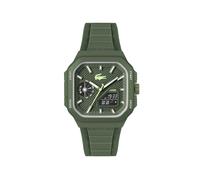 Digitaluhr LACOSTE "LC33 SQUARE", olivgrün, Armbanduhren, Herren, Digitaluhr, Quarzuhr, Armbanduhr, Herrenuhr, Silikonarmband, digital, analog (45253034-0) olivgrün
