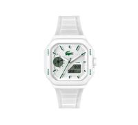 Digitaluhr LACOSTE "LC33 SQUARE", weiß, Armbanduhren, Herren, Digitaluhr, Quarzuhr, Armbanduhr, Herrenuhr, Silikonarmband, digital, analog (42125404-0) weiß