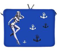 Digittrade LS121-15 Jacky Designer Notebooktasche 15,6 Zoll (39,1 cm) aus Neopren Notebook-Hülle Sleeve Tasche Schutzhülle Cover Case Marine Damen blau