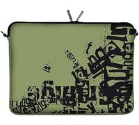Digittrade LS123-15 Grunge Designer MacBook Pro 15 Zoll Tasche aus Neopren bis 39,1 cm (15,6 Zoll) Mac Book Schutzhülle PC Computer Case Cover grün-grau
