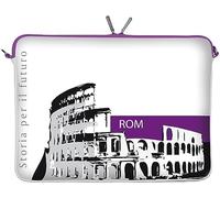 Digittrade LS137-15 Rom Designer Notebooktasche 15,6 Zoll (39,1 cm) aus Neopren Notebook-Hülle Sleeve Tasche Schutzhülle Cover Case Bag lila-weiß