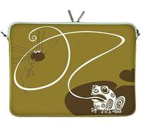 Digittrade LS147-15 Frog King Designer Schutzhülle für Laptops und MacBooks mit einer Bildschirmdiagonale von 38,1-39,6 cm (15,6 Zoll) aus Neopren grün-braun