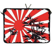 Digittrade LS150-10 Bamboo Designer Schutzhülle für Laptops und Tablets mit einer Bildschirmdiagonale von 25,9 cm (10,2 Zoll) rot-weiß