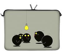 Digittrade LS157-10 Illumination Designer Tablethülle 10.1 Zoll universal Neopren 9,7 bis 10,2 Zoll (25,9 cm) Tablet Case Etui Tasche Sleeve Hülle grau-schwarz