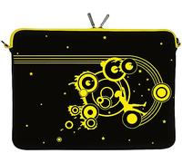 Digittrade LS161-17 Swing Designer Laptop Tasche 17 Zoll Notebook Sleeve Hülle Schutzhülle Neopren bis 43,9 cm (17,3 Zoll) Bag Case Muster schwarz-gelb