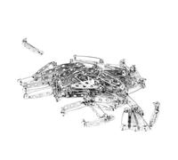 DIKACA 100 Stück Sicherheitsnadeln Broschennadeln aus Langlebigem Metall Silberfarbene Rückensicherung mit Drei platte für Basteln Nähen Schmuck DIY Handwerk