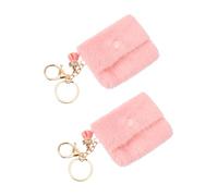 DIKACA 2 Stück Mini Schlüsselanhänger mit Münztasche Candy Color Langlebiger Schlüsselhalter Handlich für Schlüssel und Taschen Modischer Kleiner Geldbeutel anhänger Praktisch für Alltag