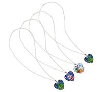 DIKACA 4 Stück Weihnachts Halsschmuck aus Metall und Glas Kreative Herz Anhänger Elegante Halsringe für Weihnachten Partys und Familientreffen