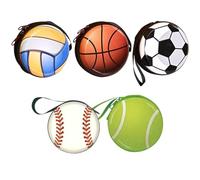 DIKACA 5 Stück Teiliges Mini Münzgeldbörse Damen und Herren Sportliches Design Großer Fassungsvermögen Reißverschluss Kleingeldetui Trendiges Portemonnaie für Alltag und Freizeit