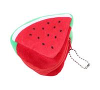 DIKACA Kawaii Wassermelone Münzbörse mit Reißverschluss Kleines Dreieckiges Portemonnaie für Schlüssel und Kleingeld Kompakte Geldtasche für Damen Praktisches Reise Accessoire