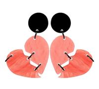 DIKACA Punk Herz Tropfen Ohrringe aus Acryl 1 Paar Modische Baumel Ohrringe für Frauen Valentinstag Hochzeit Schmuck