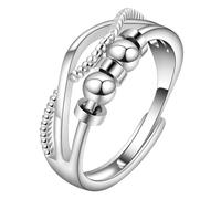 DIKACA Verstellbarer Damenring mit Offenem Design Kreativer Dreifacher Wickelring in Weißgold Stapelbarer Statement fingerring Eleganter Schmuck für Besondere Anlässe und Geschenke