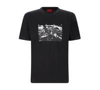 HUGO Relaxed-Fit T-Shirt aus Baumwolle mit Grafik-Print - Style Dikems, 50568628 Schwarz XL