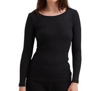 Dilling Rippshirt für Damen aus 100% Bio-Merinowolle Schwarz 40
