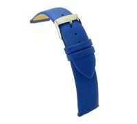 diloy Lederarmband für Dresswatch - Rindsleder ohne Nähte, gepolstert, minimalistisches und elegantes Design, Edelstahlschließe - Größen 12mm, 14mm, 16mm, 18mm, 20mm, 22mm 301 Blau 16mm