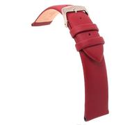 diloy Lederarmband für Dresswatch - Rindsleder ohne Nähte, gepolstert, minimalistisches und elegantes Design, Edelstahlschließe - Größen 12mm, 14mm, 16mm, 18mm, 20mm, 22mm 301 Bordeaux 20mm