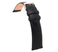 diloy Lederarmband für Dresswatch - Rindsleder ohne Nähte, gepolstert, minimalistisches und elegantes Design, Edelstahlschließe - Größen 12mm, 14mm, 16mm, 18mm, 20mm, 22mm 301 Schwarz 12mm