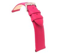 diloy Lederarmband für Dresswatch - Rindsleder ohne Nähte, gepolstert, minimalistisches und elegantes Design, Edelstahlschließe - Größen 12mm, 14mm, 16mm, 18mm, 20mm, 22mm 301 Rosa 18mm