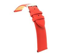 diloy Lederarmband für Dresswatch - Rindsleder ohne Nähte, gepolstert, minimalistisches und elegantes Design, Edelstahlschließe - Größen 12mm, 14mm, 16mm, 18mm, 20mm, 22mm 301 Orange 14mm