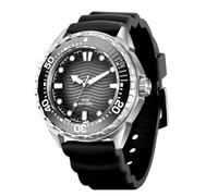 Dilwe Solarbetriebene Quarz-Taucheruhr, 300 M Wasserdicht, Leuchtendes Edelstahl-Silikonarmband mit Nachtlicht für Männer und Frauen, Outdoor, Freizeit, Business, Alltag (Black)