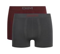 Dim Herren Boxer Seamless Micro X2 Boxershorts, Quartzgrau/Kaltes Burgunderrot, L (2er Pack)