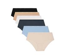 DIM Boxer Damen 6er Pack | Les Pockets Ecodim Bequeme und weiche Baumwolle | Unsichtbarer Bund | Extra Flache Verarbeitung | Mehrfarbig Blaues Lot Hemd S