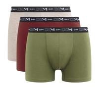 Dim Boxershorts Coton Stretch Aus Baumwolle Optimaler Halt Atmungsaktiv Multipack Herren x3, Beige/Rot, M