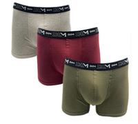 Dim Boxershorts Coton Stretch Aus Baumwolle Optimaler Halt Atmungsaktiv Multipack Herren x3, Beige/Rot, XL