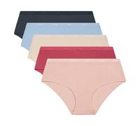 DIM Boxershorts Damen 5er Pack | Les Pockets Ecodim Weiches Gefühl | Stretch-Baumwolle | Extra Flache Verarbeitung | Täglicher Komfort | Mehrfarbig RSE Baller/SIL/BGE/Bl Che/Gr Gra M