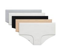 DIM Boxershorts Damen 5er Pack | Les Pockets Ecodim Weiches Gefühl | Stretch-Baumwolle | Extra flache Verarbeitung | Täglicher Komfort | Mehrfarbig Schwarz/Haut/Weiß/Grau/Weiß M