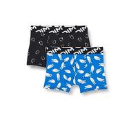 Dim Boxershorts Jungen Micro Recycled x2 Peace Smiley Schwarz 14 Jahre