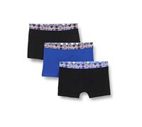 DIM Boy - Boxer Ecodim Cotton Stretch x3 | DIM-Logo-Gürtel | Dehnbarer Komfort | Moderner Stil Blau/Schwarz/Schwarz 12 Jahre