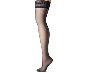 Dim Damen Diam's Media Semi Opaca 25d Halterlose Strümpfe, Schwarz (Negro 127), Medium (Herstellergröße: 4)