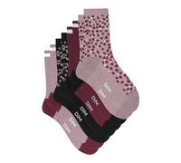 DIM Damen - Ecodim Style Socken Baumwolle & Komfort x4 | Weiche & atmungsaktive Wadensocken | Verstärkte Fersen. Braun/Schwarz/Rot Einheitsgröße
